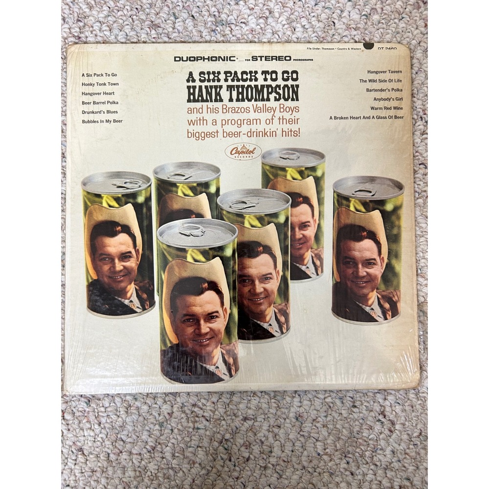 Hank Thompson A Six Pack To Go Vinyl LP Capitol DT 2460 Brazos Valley Boys LP
